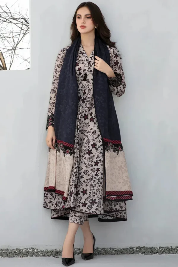Khaddar 3pc Digital Printed Suit With Digital Printed Khaddar Dupatta