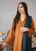 SR-1120 Unstitched Heavy Embroidered Dhanak Suit Embroidered Dhanak Shawl