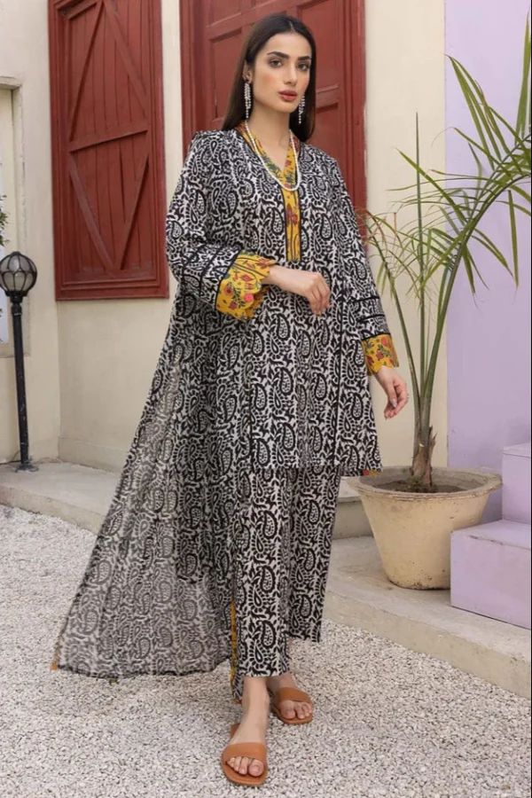 Unstitched Digital Printed Lawn Suit 3pc With Digital Printed Lawn Dupatta