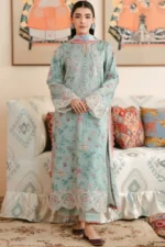 SR-AF83 Lawn Unstitched Digital Printed 3pc With Printed Chiffon Dupatta (Neckline, Sleeves & Daman Embroidered Patches)