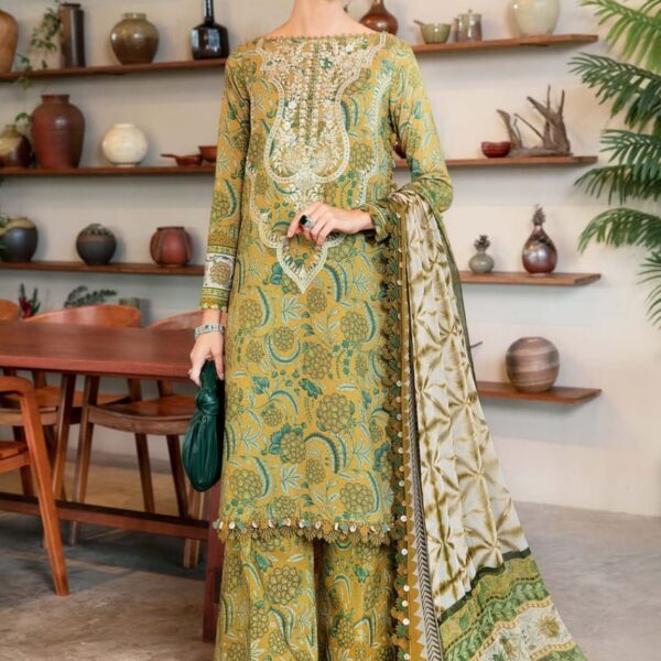SR-MB456 Digital Printed Lawn 3pc Suit With Digital Printed Lawn Dupatta
