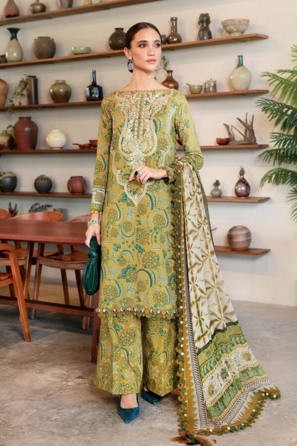 SR-MB456 Digital Printed Lawn 3pc Suit With Digital Printed Lawn Dupatta