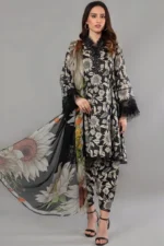 SR-116 Digital Printed Unstitched Lawn Suit 3pc With Monar Digital Printed Dupatta