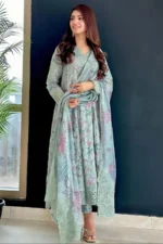 Unstitched Digital Printed Lawn Suit 3pc With Digital Printed Cotton Lawn Dupatta