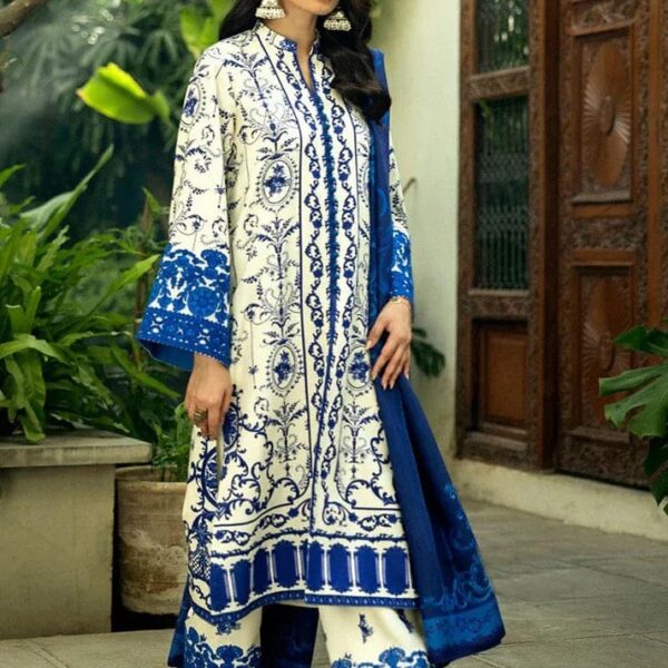 SR-ZC424 Digital Printed Unstitched 3pc Lawn Suit With Digital Printed Lawn Dupatta