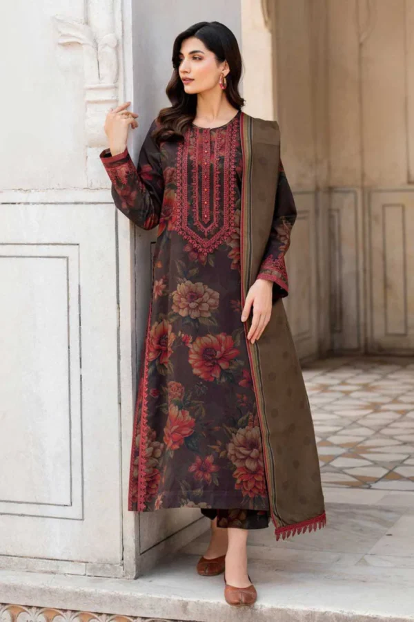 SR-BK192 Digital Printed Lawn Suit 3pc with Lawn Digital Printed Dupatta & Embroidered Patch