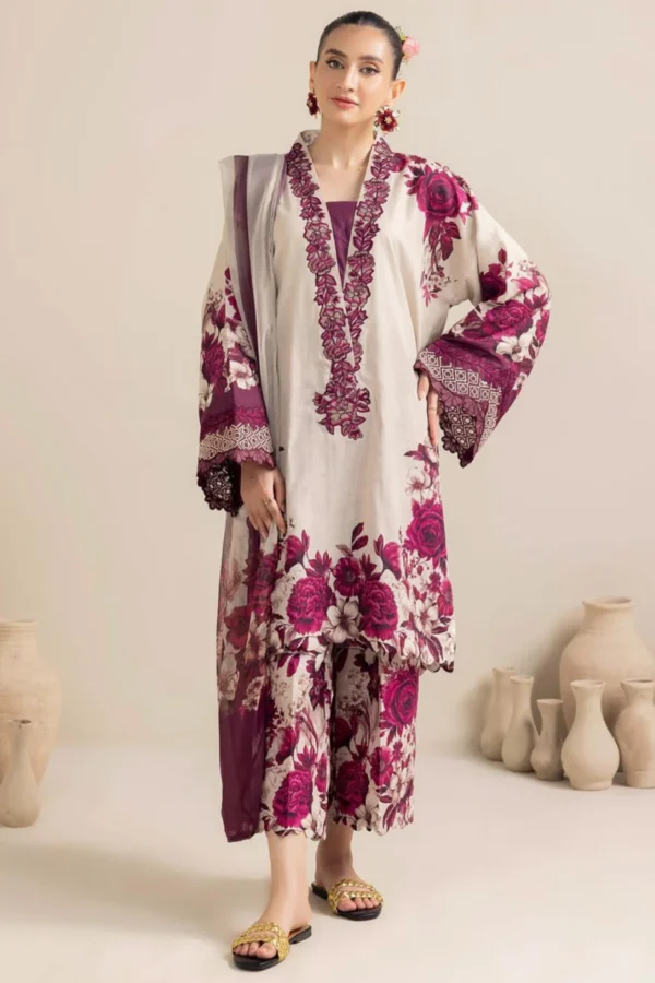 SR-AD476 Unstitched Digital Printed Lawn Suit 3pc With Digital Printed Cotton Lawn Dupatta