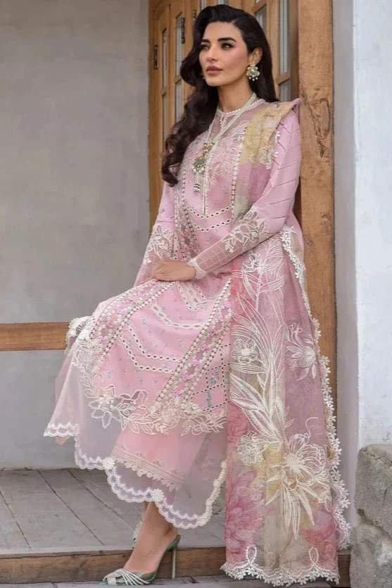 SR-CM2600 Lawn Unstitched 3pc Embroidered Suit With Embroidered Poly Lawn Dupatta