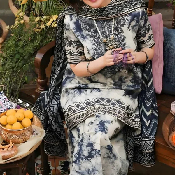 SR-SP500 Unstitched Digital Printed Lawn Suit 3pc With Digital Printed Lawn Dupatta