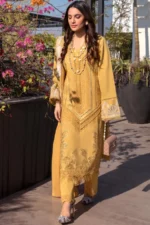 SR-SS1220 Heavy Embroidered Lawn 3Pc Suit With Lawn Embroidered Dupatta