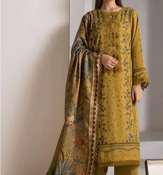 SR-SN59 Lawn Embroidered Suit With Cotton Lawn Printed Dupatta