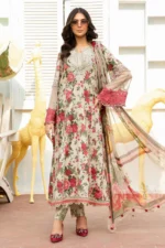SR-MB425 Digital Printed Lawn Suit 3pc with Poly Lawn Digital Printed Dupatta & Embroidered Patches