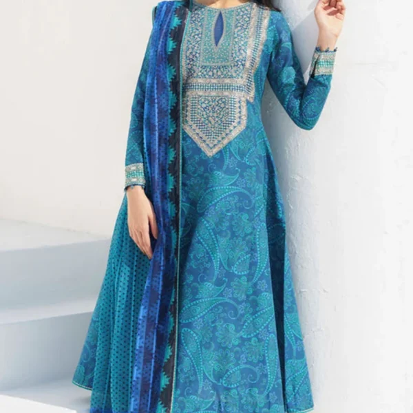 SR-BQ454 Digital Printed Lawn Suit 3pc with Lawn Digital Printed Dupatta