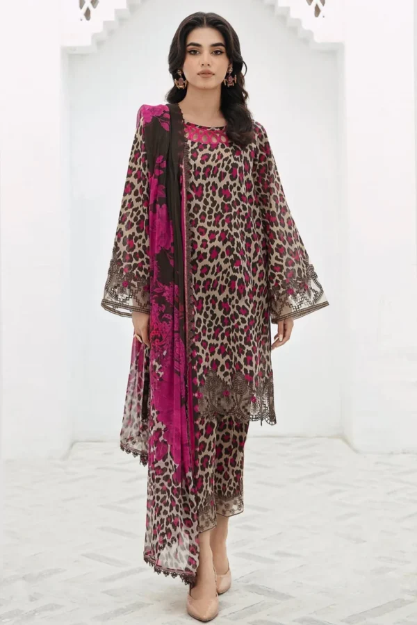 SR-CR78 Unstitched Digital Printed Lawn Suit 3pc With Digital Printed Lawn Dupatta