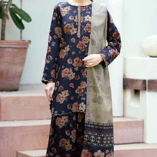 SR-BQ412 Digital Printed Lawn Suit 3pc With Lawn Digital Printed Dupatta