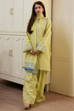 SR-ZS2635 Lawn Unstitched 3pc Embroidered Suit With Cotton Net Embroidered Dupatta