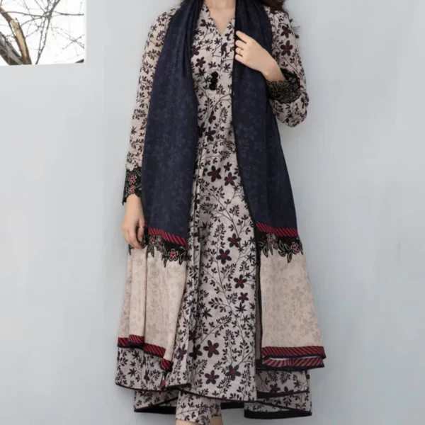 SR-BQ410 Digital Printed Lawn 3Pc Suit With Digital Printed Lawn Dupatta