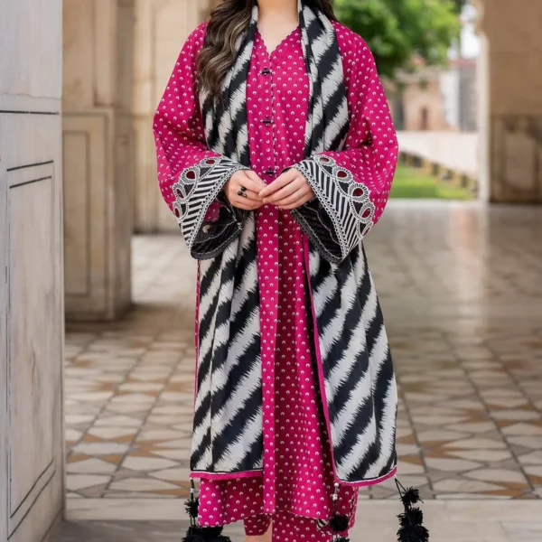 SR-BQ411 Digital Printed Unstitched 3pc Lawn Suit With Digital Printed Lawn Dupatta
