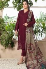 SR-100 Lawn Embroidered 3pc Suit With Monar Zari Dupatta