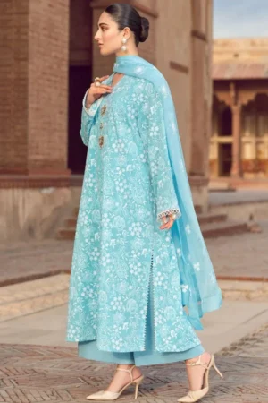 SR-BR08 Lawn 3Pc Embroidered Suit with Bamber Chiffon Embroidered Dupatta