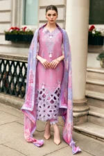 SR-MS2570B Unstitched Embroidered Lawn 3pc Suit With Cotton Lawn Printed Dupatta