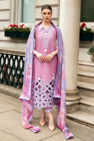 SR-MS2570B Unstitched Embroidered Lawn 3pc Suit With Cotton Lawn Printed Dupatta
