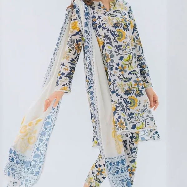 SR-SP132 Digital Printed Lawn Suit 3pc With Lawn Digital Printed Dupatta