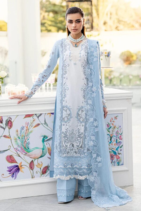 SR-CS2645 Lawn Unstitched Embroidered 3pc Suit With Embroidered Chiffon Dupatta
