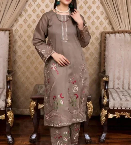 Premium Lawn Unstitched Embroidered 2pc Suit