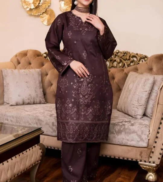 Premium Lawn Unstitched Embroidered 2pc Suit