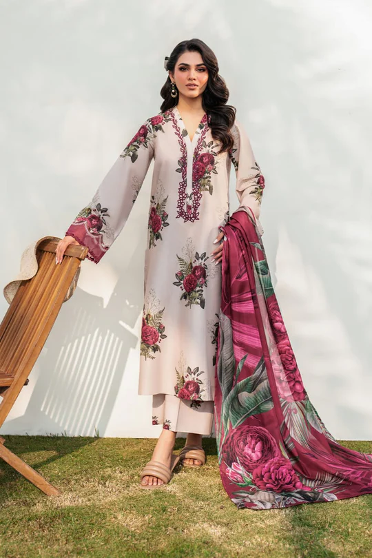 SR-MB472 Digital Printed Lawn Suit 3pc with Poly Lawn Digital Printed Dupatta