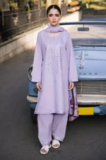 SR-ZS2625 Lawn Unstitched 3pc Embroidered Suit With Digital Printed Poly Lawn Dupatta