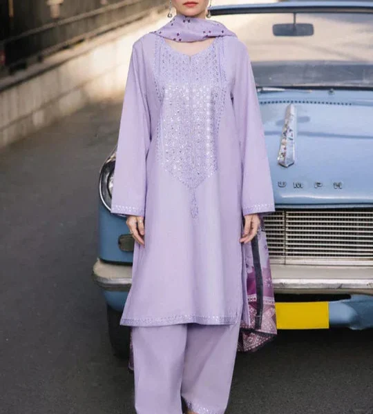 SR-ZS2625 Lawn Unstitched 3pc Embroidered Suit With Digital Printed Poly Lawn Dupatta