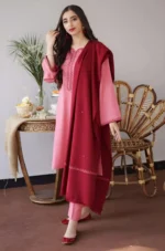 SR-AS15 Unstitched Fully Embroidered Dhanak Suit With Dhanak Shawl