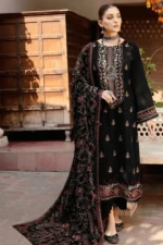 SR-RM650 Unstitched Heavy Embroidered Dhanak Suit With Embroidered Dhanak Shawl