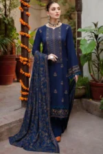 SR-MB605 Unstitched Embroidered Dhanak Wool Suit With Embroidered Dhanak Shawl