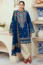 SR-ZS50 Unstitched Fully Embroided Dhanak Suit With Wool Shawl
