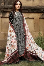 SR-720 Dhanak Embroidered Suit With Digital Printed Wool Shawl