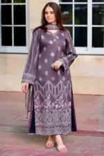 SR-NS915 Unstitched Fully Embroidered Lawn Suit With Bamber Embroidered Dupatta