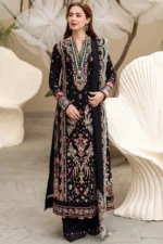 SR-QL2655 Unstitched Heavy Embroidered Lawn Suit With Bamber Chiffon Embroidered Dupatta