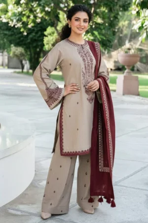SR-KD910 Unstitched Embroidered Lawn Suit With Lawn Embroidered Dupatta