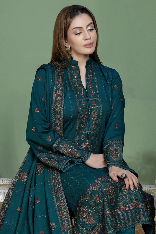 Highly Recommended SR-AJ940 Unstitched Fully Embroidered Lawn Suit With 4 Sided Embroidered Lawn Dupatta