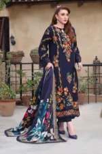 SR-225 Lawn Embroidered 3pc Suit With Cotton Lawn Digital Printed Dupatta