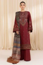 SR-SP715 Unstitched Embroidered Lawn Suit 3pc With Digital Printed Monar Dupatta