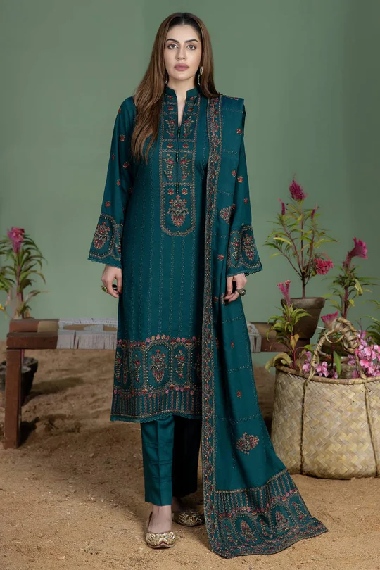 Highly Recommended SR-AJ940 Unstitched Fully Embroidered Lawn Suit With 4 Sided Embroidered Lawn Dupatta
